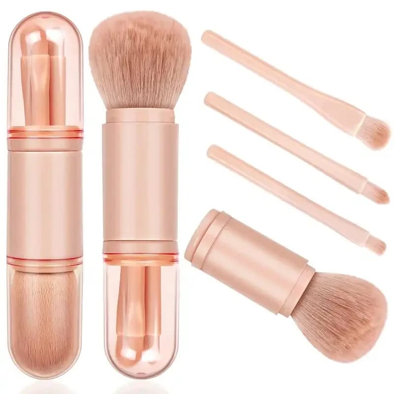 Pennello per trucco 4 in 1 Mini pennello per ombretto Pennello per polvere Pratico pennello per trucco Strumenti di bellezza