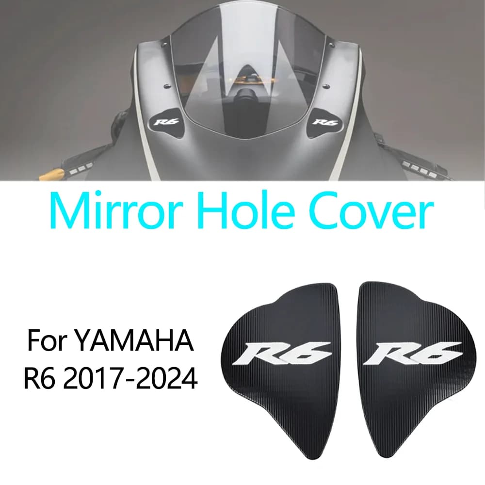 Per YAMAHA YZF-R6 YZF R6 2017-2024 Accessori Moto Specchio Foro Copertura Parabrezza Parabrezza Drivato Specchio Eliminatori Caps
