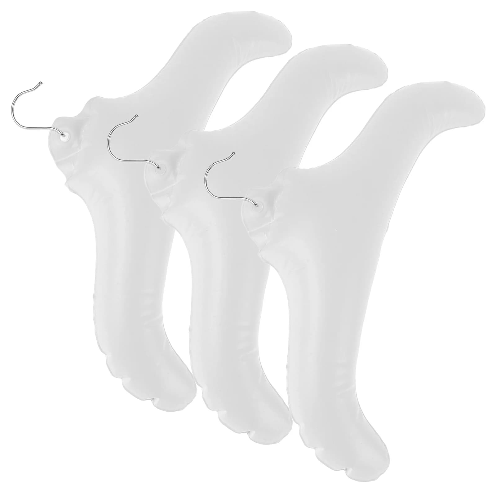 Alipis Appendiabiti Gonfiabile 3 Pezzi, Portatile da Viaggio, Pieghevole a Spalla Rotonda, Stendibiancheria da Esterno, Porta Cappotti Bianco