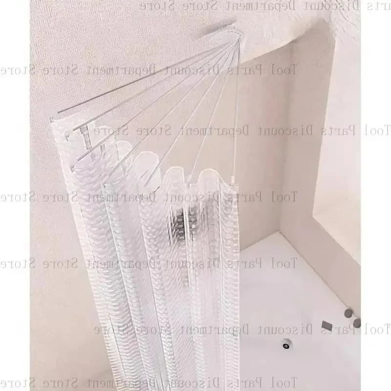 Spot Goods Tornitura angolare diversa, asta per tenda da doccia semicircolare per bagno senza set di punzonatura, a forma di ventaglio in acciaio inossidabile