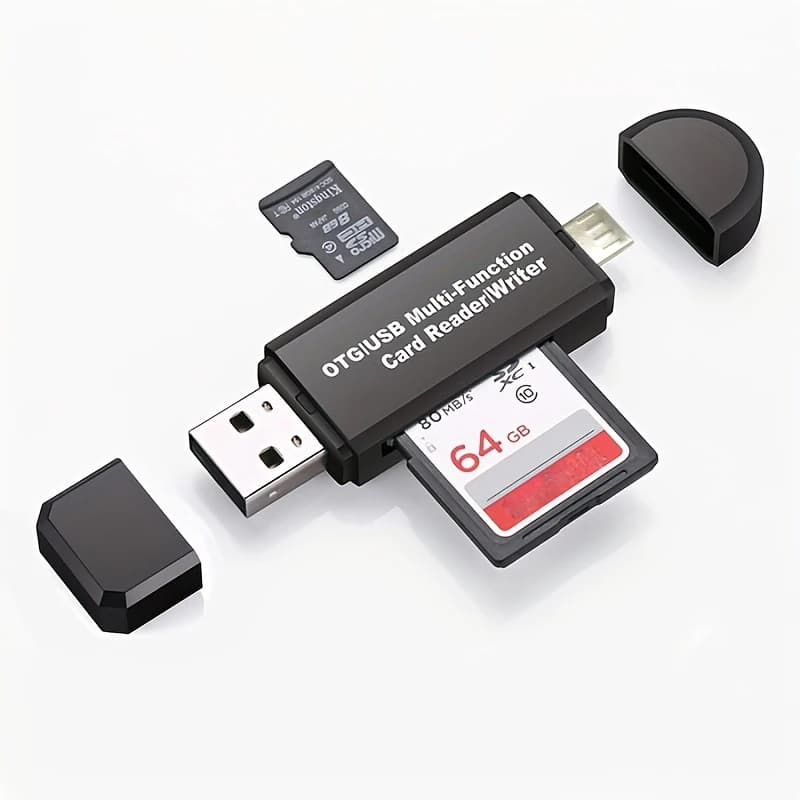 Lettore di schede SD, adattatore Micro USB OTG e lettore di schede di memoria portatile USB 2.0 per TF SDXC SDHC MMC RS-MMC Micro SDMicro SDXC SDHC