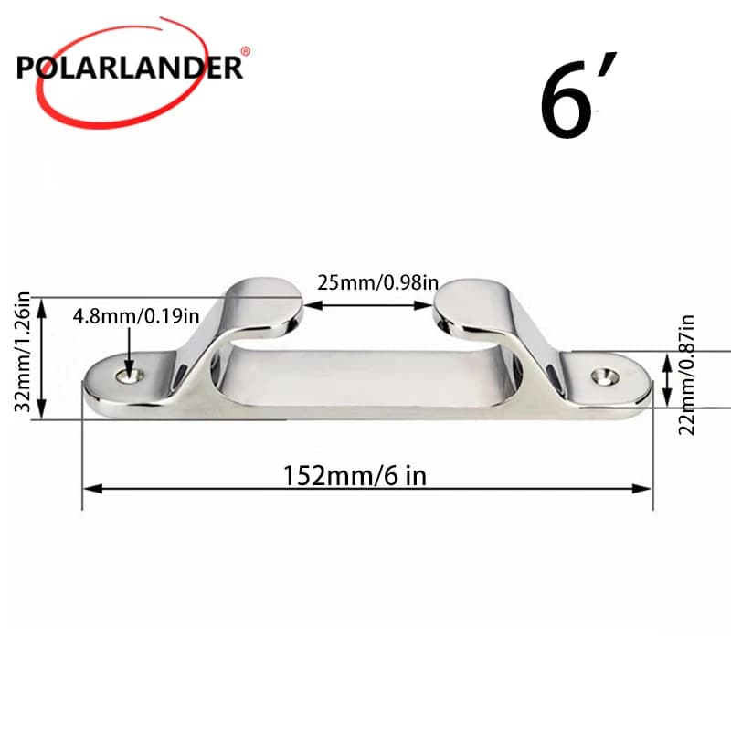 1 pezzo 6 pollici in acciaio inox 316 dritto passacavo arco cuneo Hardware fiera cavi linea barca corda guida linea bitta per Marine Yach