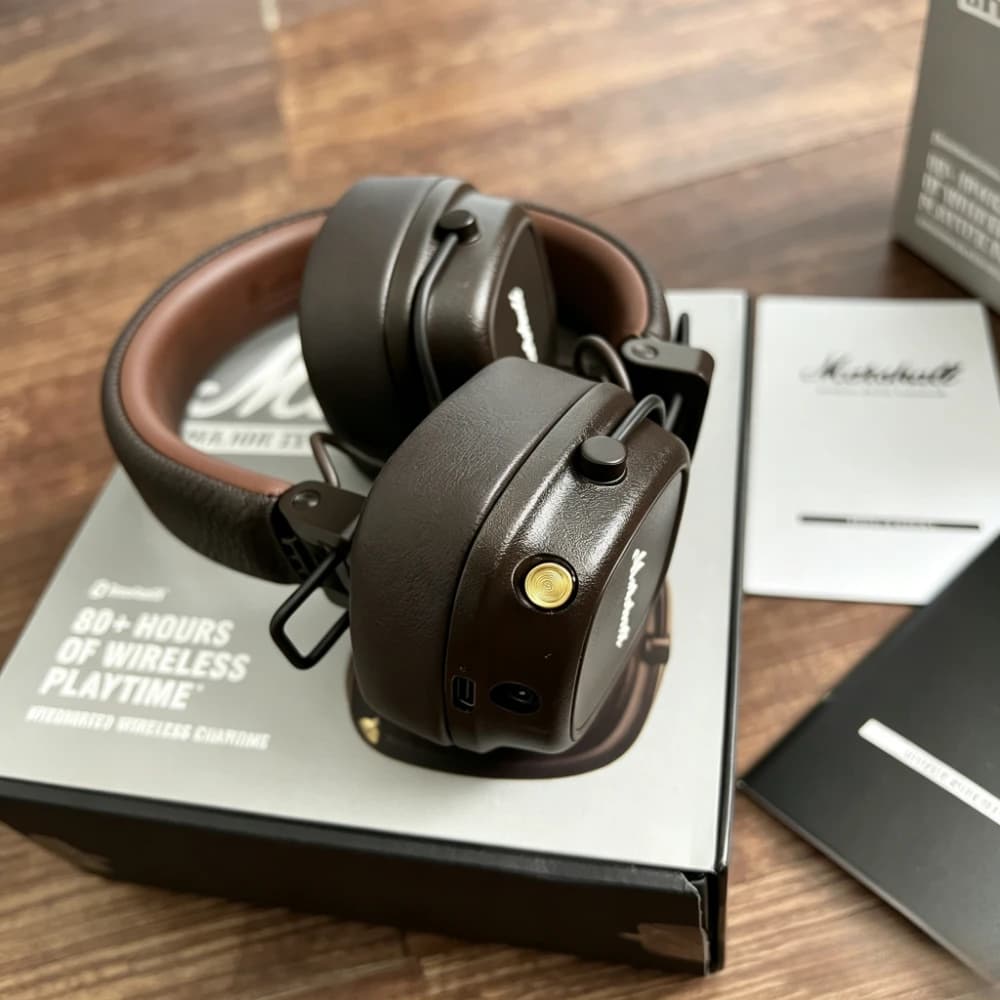 Marshall Major IV On Ear Headphones 40mm Driver HiFi Stereo Bass Foldable Bluetooth 5.0 Headset with Mic for Travel Gaming PC
