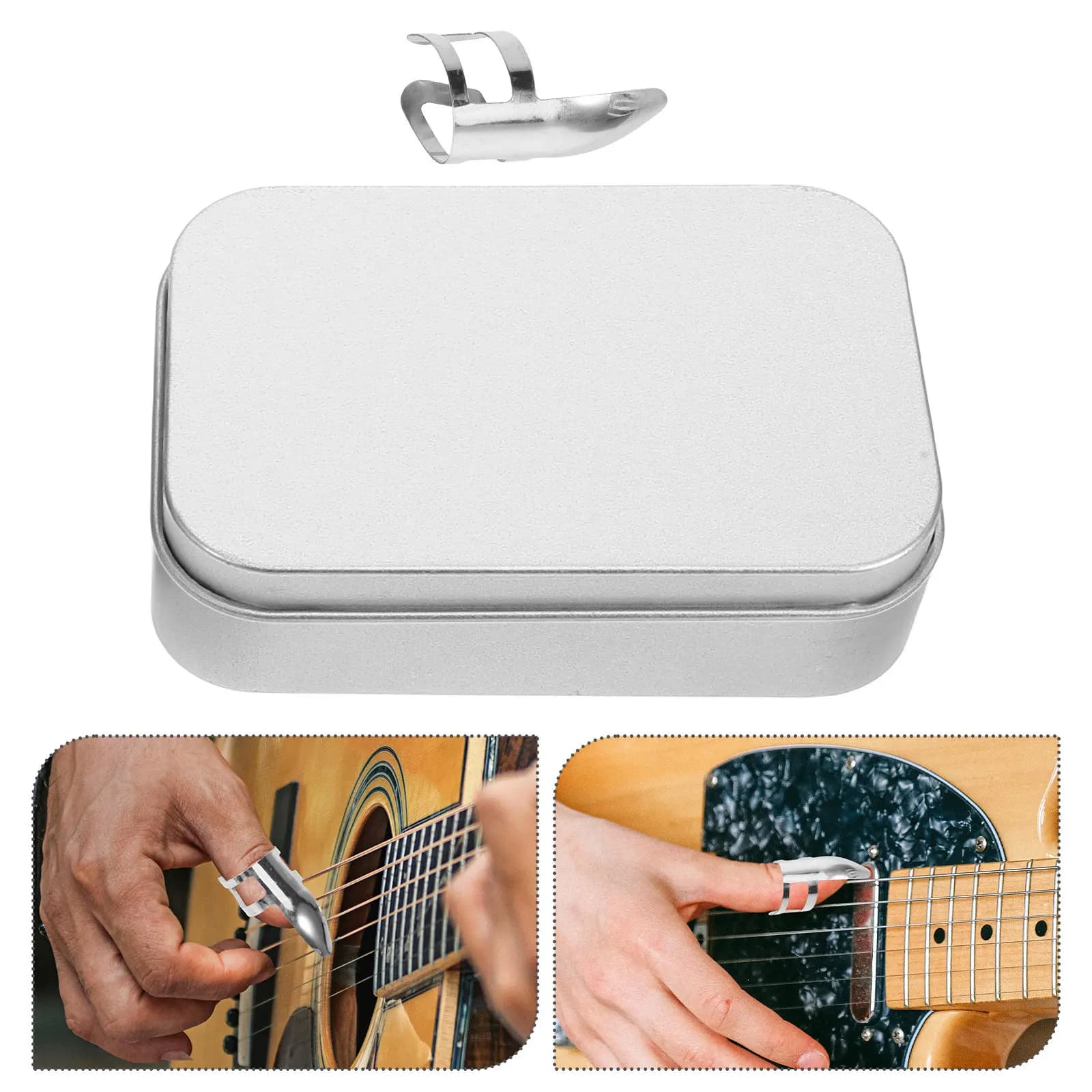 8Pcs Guitar Finger Picks Kit for Beginners Professionals Enhanced String Control Reduced Calluses Easy Strumming Fretting Grip