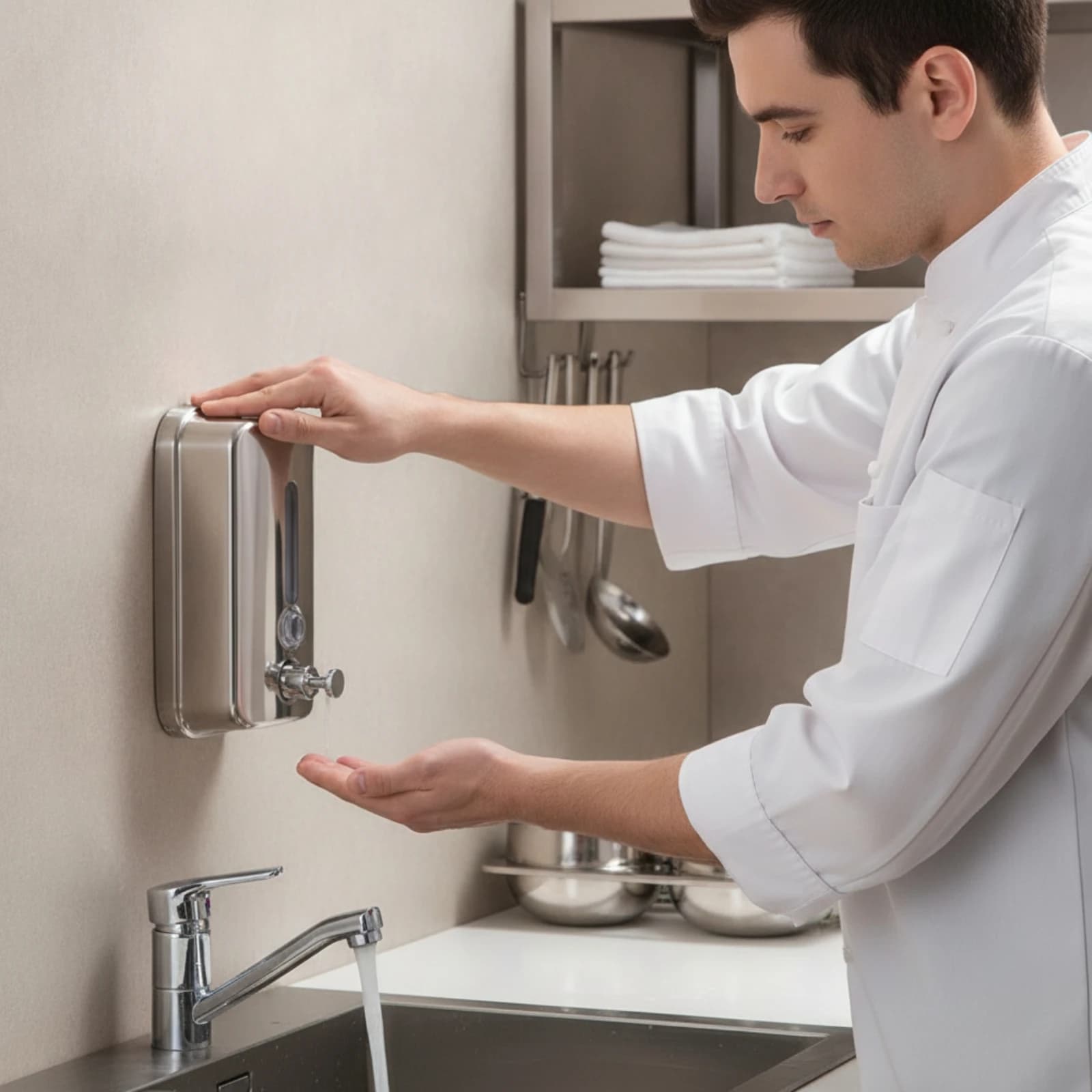 Wall-Mounted Soap Dispenser Compact Liquid Soap Dispenser with Window Easy to Refill Commercial for Bathroom, Kitchen