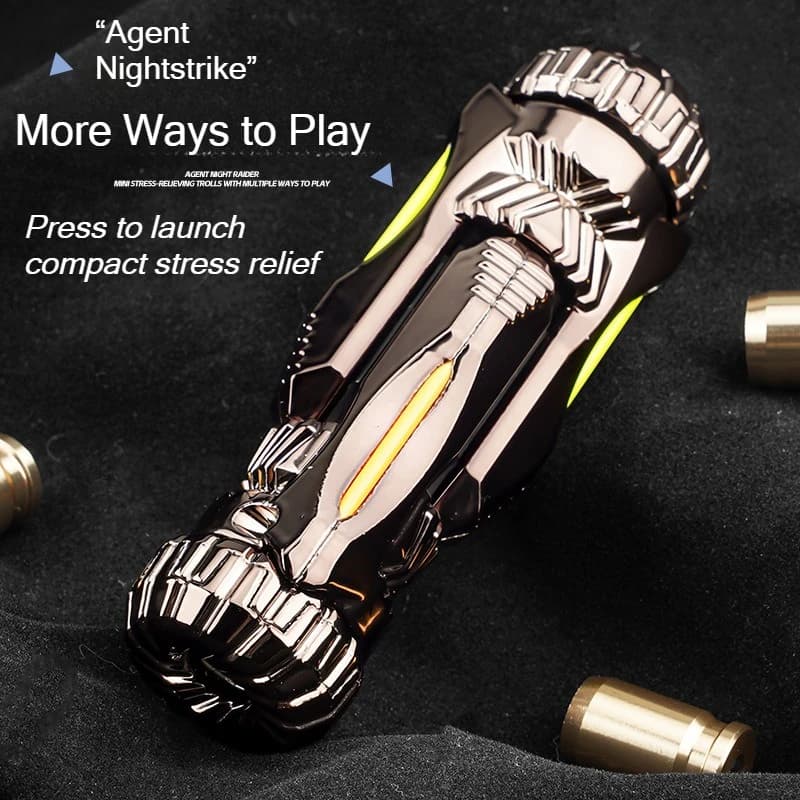 One Touch Eject Fire Mini Lanciatore antistress Pistola giocattolo in lega con proiettili di plastica con guscio bersaglio Torcia UV Fidget Spinner