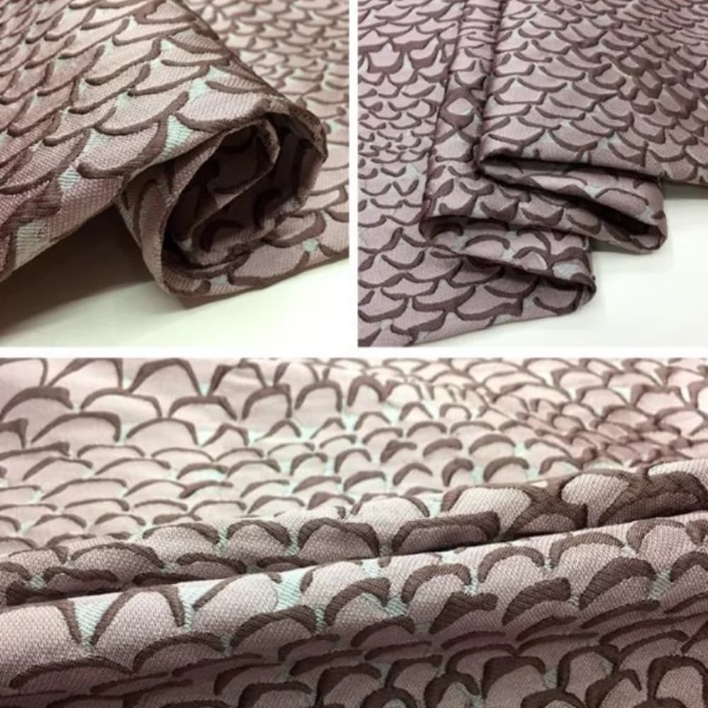 Yarn-dyed Jacquard Fabric Embossed Fish Scales Handmade DIY Windbreaker Dress Clothing Cloth by the Yard