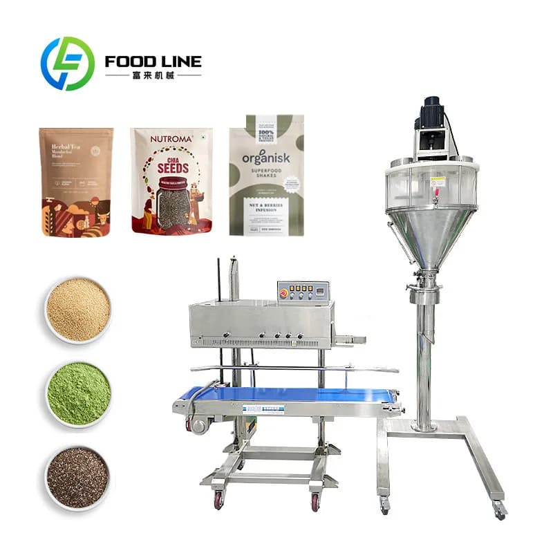 Semi-automatic filling machine for weighing dry protein powder Filling and weighing machine for 500 g particles