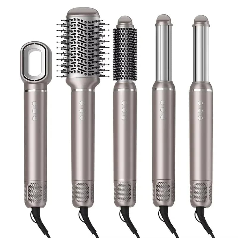 Set professionale per capelli 5 in 1 con asciugacapelli da 1200 W, ferro arricciacapelli, piastra per capelli, macchina multilinea