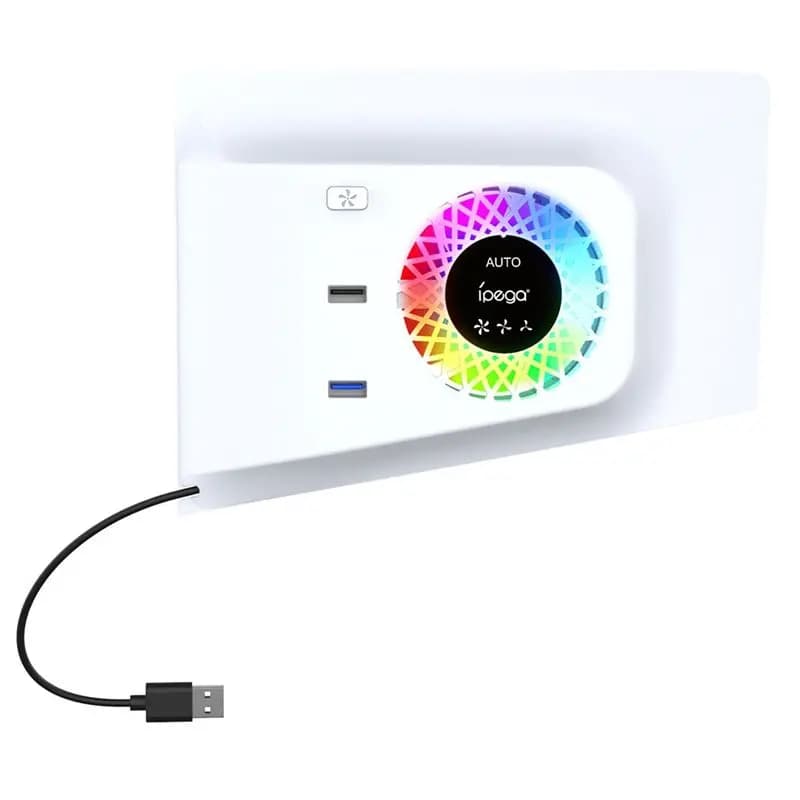 IPEGA For PS5 SLIM Temperature Controlled Cooling Fan With Cooler + USB, HUB With RGB Lights PG-P5S019 For Playstation 5 Slim