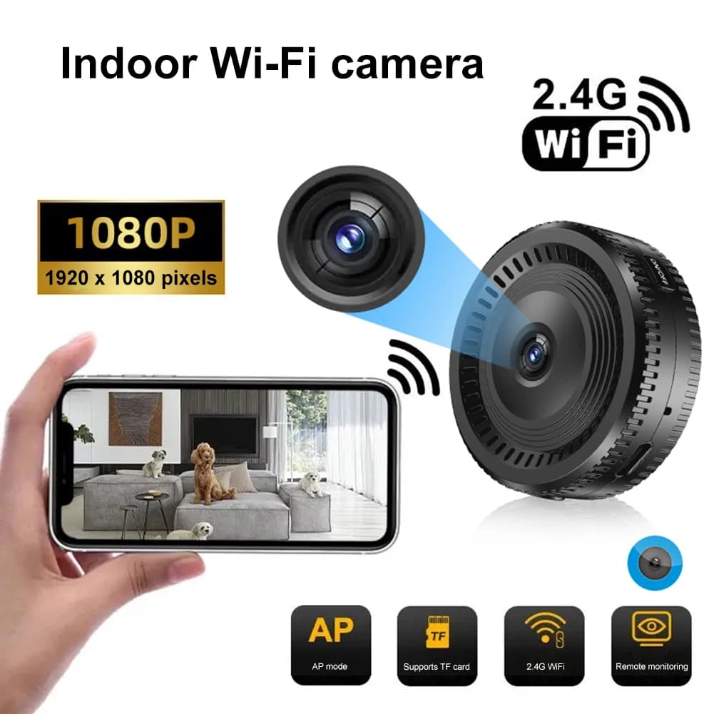 Telecamera WiFi wireless Telecamera di sorveglianza HD 1080P con rilevamento del movimento e baby monitor per visione notturna per animali domestici domestici interni