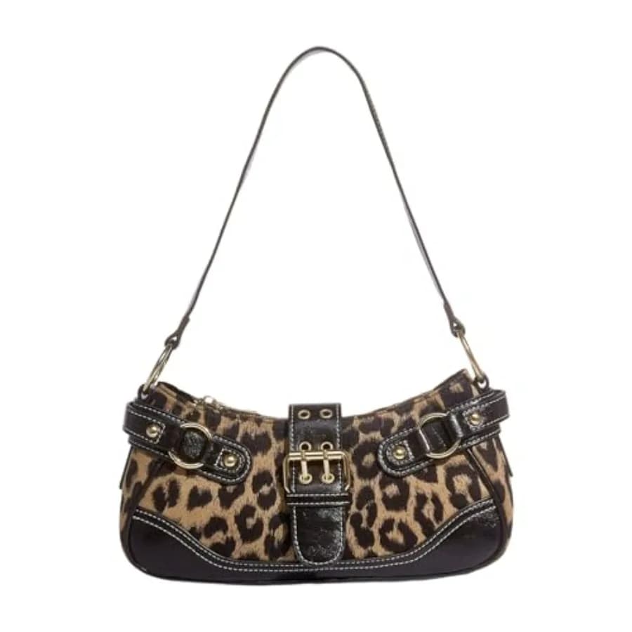 SHENHE Women's Leopard Print Purse Y2k Shoulder Bag Goth Punk Retro Underarm Handbag