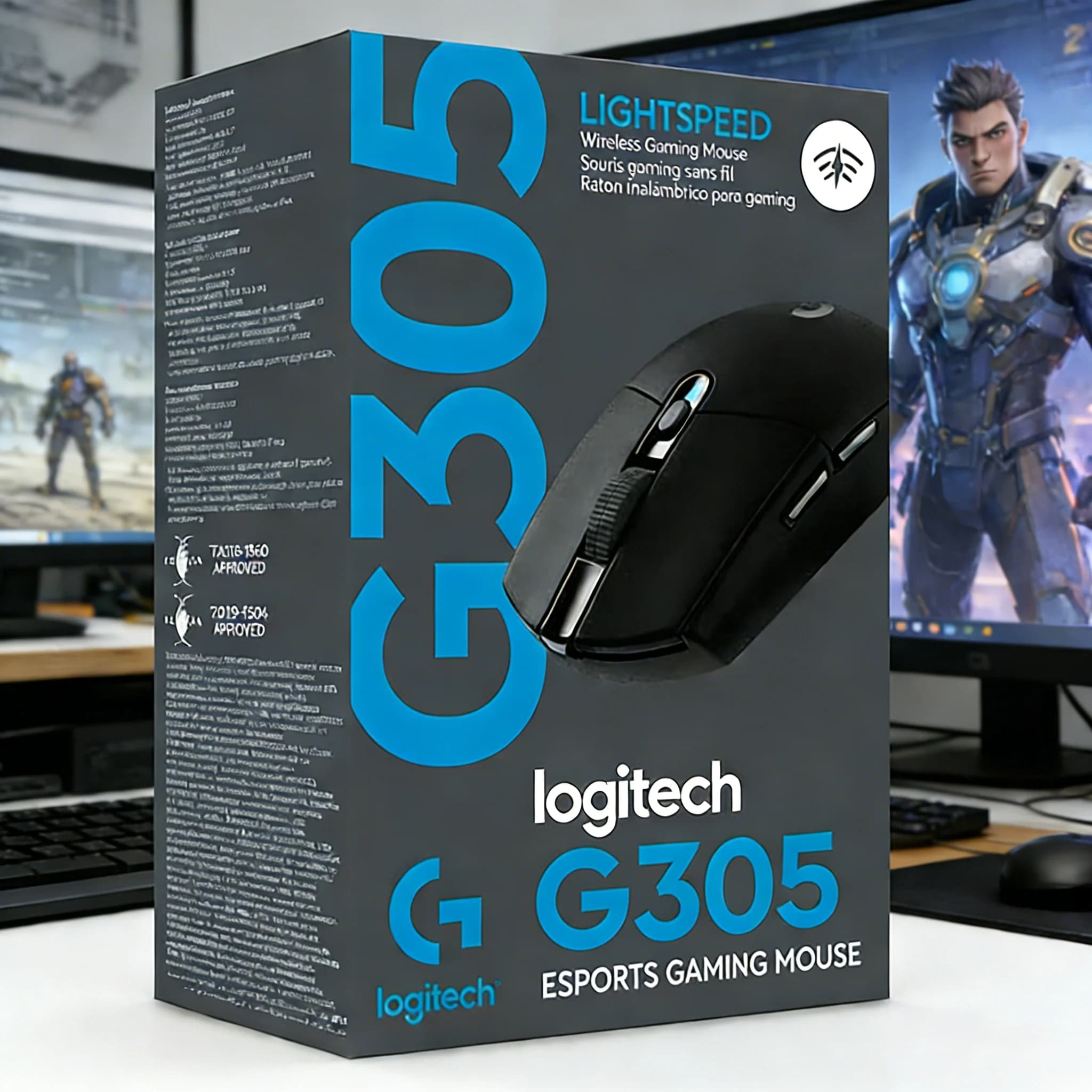 Mouse from Gaming Wireless Logitech G305 LIGHTSPEED, Sensor HERO 12000 DPI, 6 Programmable buttons, 250 Hours of Autonomy for PC and Mac
