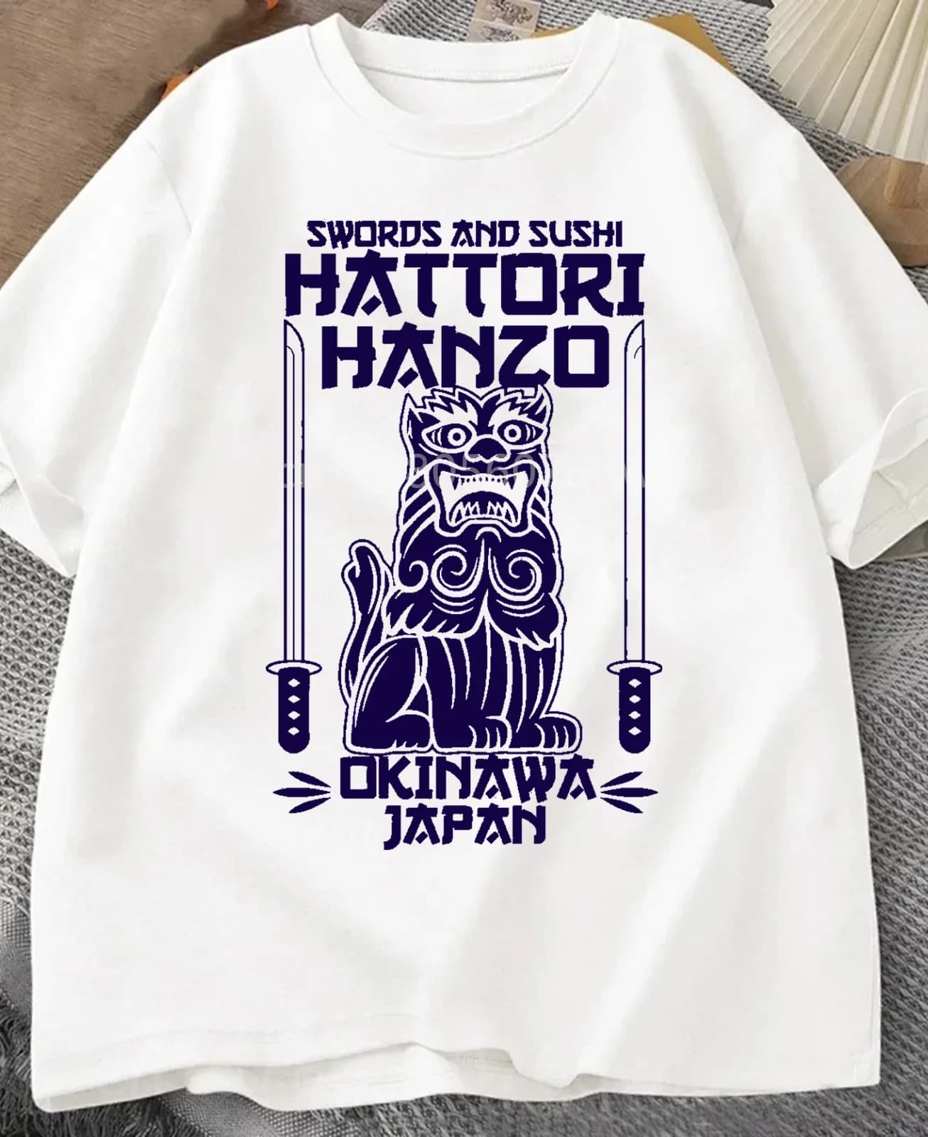 2026 New Hattori Hanzo RED Swords and Sushi Kill Bill Okinawa Japan Tarantino T-Shirt Crew Neck Short Sleeves Loose Fashion Y2K
