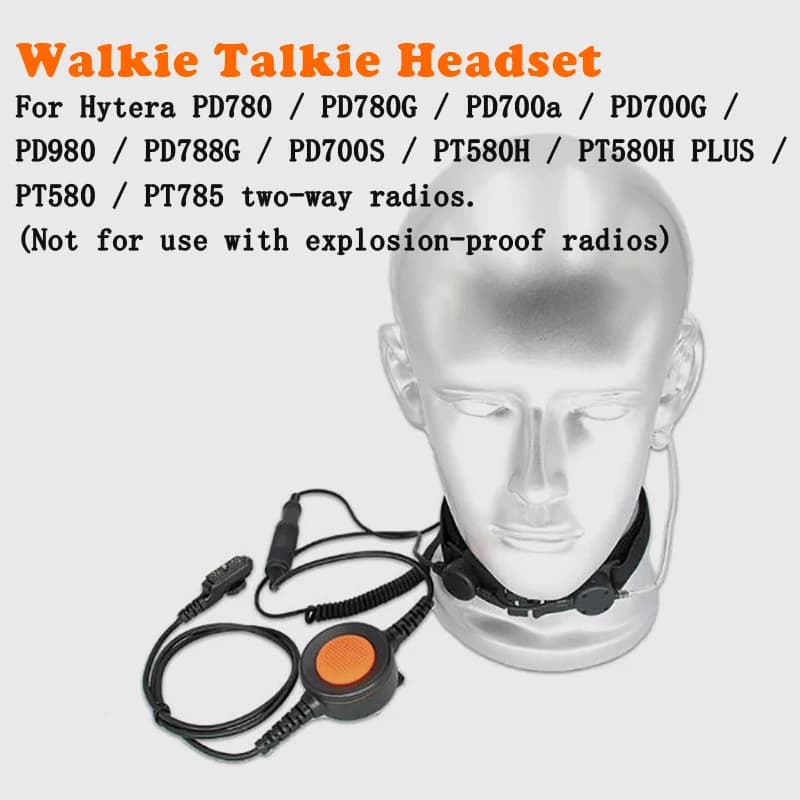 Auricolare per walkie-talkie Hytera PD780G, PD700S, PD780, PD980, PT580H. Microfono tattico impermeabile PTT con cuffie