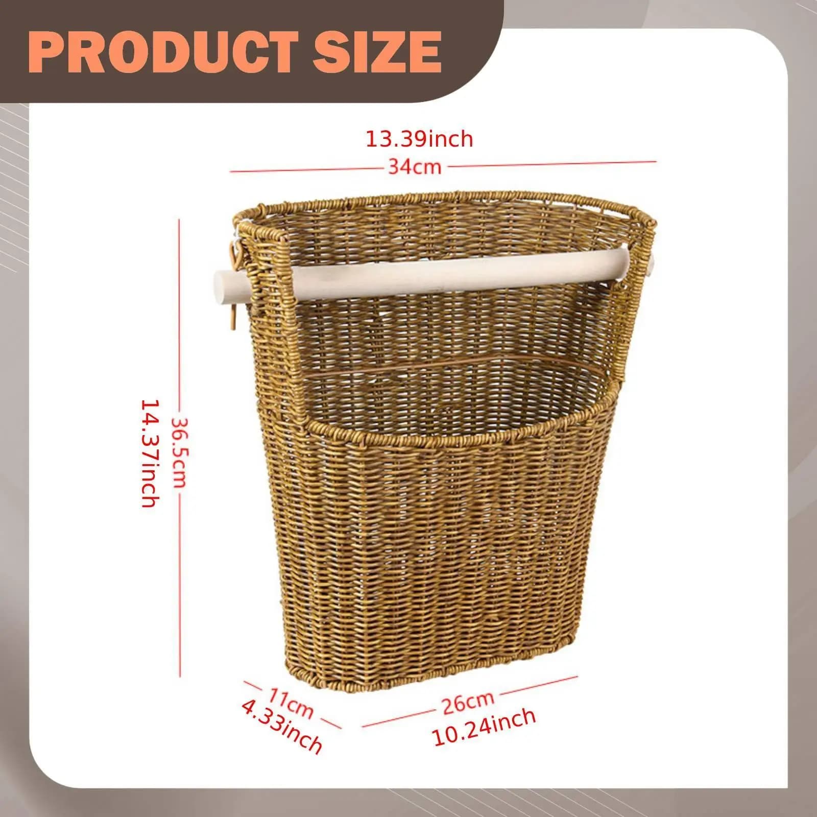 Toilet Paper Organizer PP Material Imitation Rattan Bin with Roll Holder Vertical Toilet Roll Storage for Home and Office
