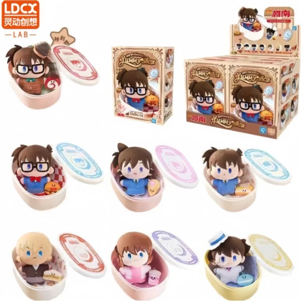 LDCX Detective Conan Serie Cafe Blind Box Bambola di Peluche Portachiavi Stile Bento Figura da Collezione Decorazione Regalo