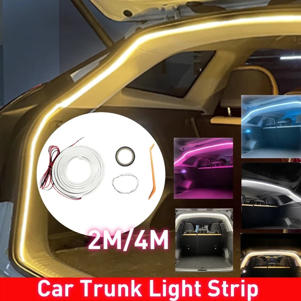 Light Strip for trunk of a 2/4M LED car without drilling Light strip flowing dynamics Environmental lighting for trunk of a car for the furniture of the trunk of the truck