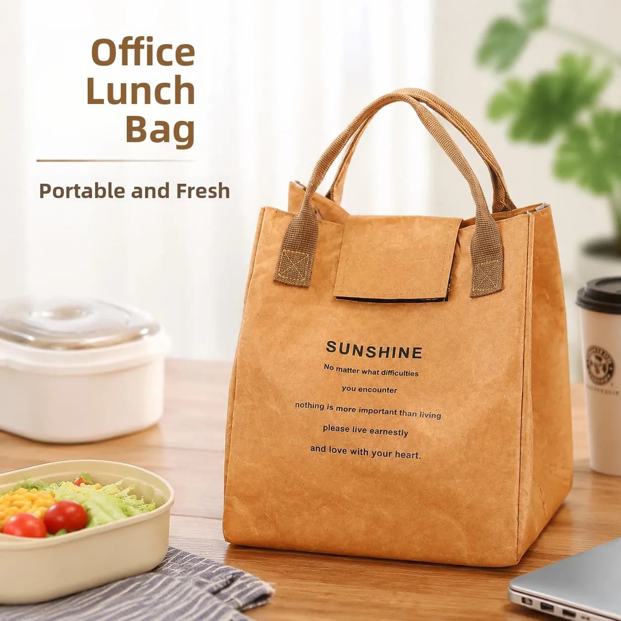 2026 New Insulated Waterproof Lunch Bag Oil Resistant Dirty Proof Lunch Box Bag Dupont Paper Storage Bag for Office Workers