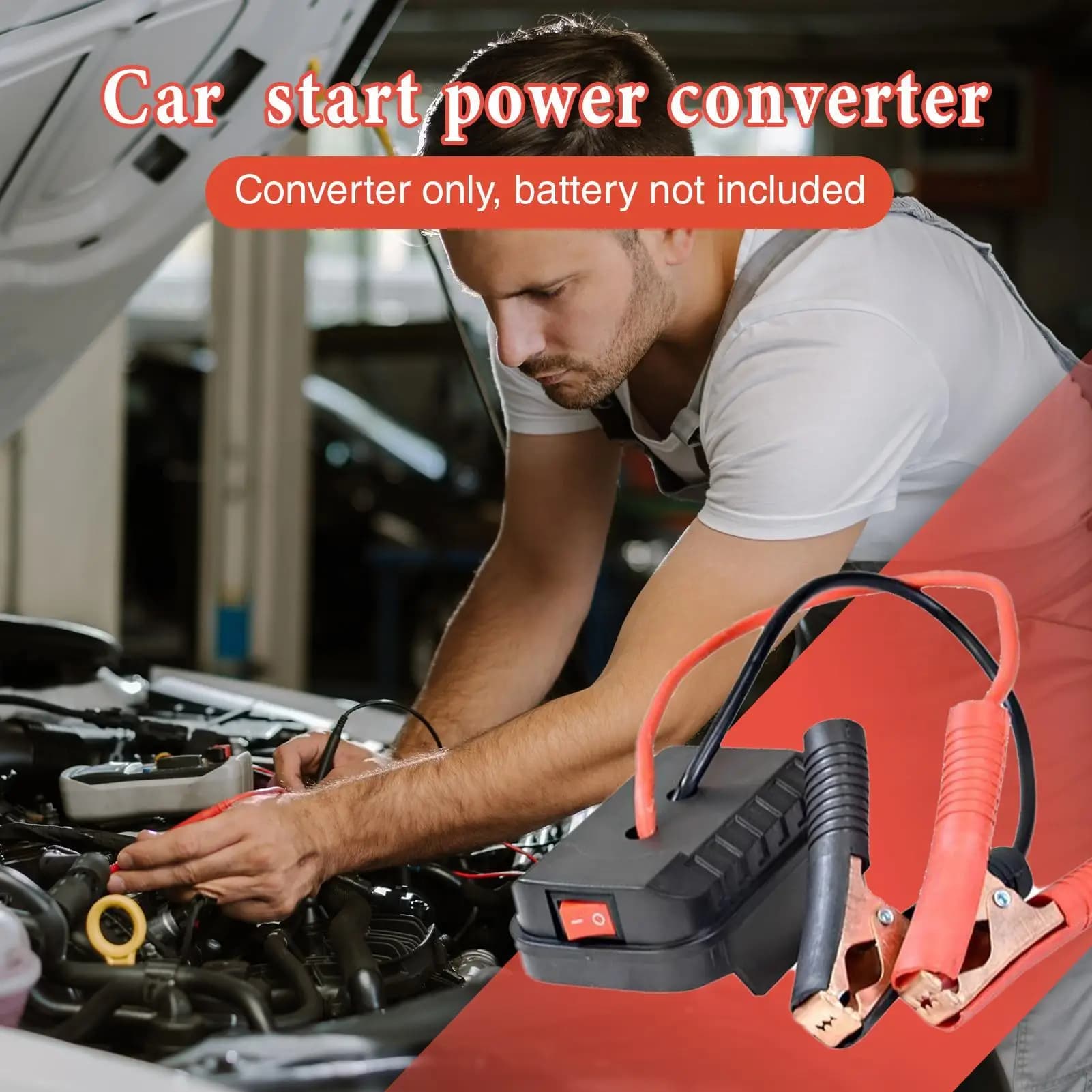 Avviatore di Emergenza Portatile per Auto - Convertitore a Batteria al Litio - Power Bank Compatto con Doppia USB per Auto e Camion
