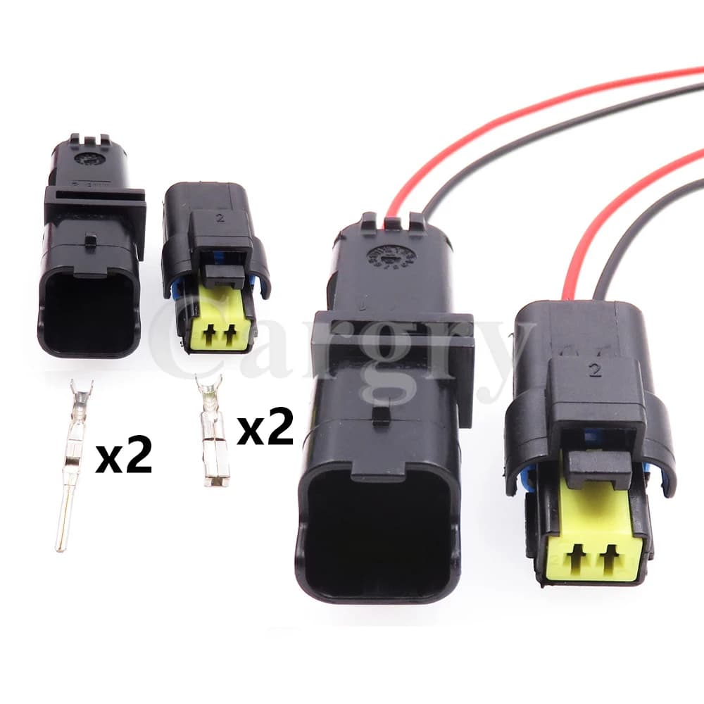 1 Set 2P sensore di temperatura dell'acqua dell'automobile presa per cavo elettrico connettore impermeabile per auto muslimex