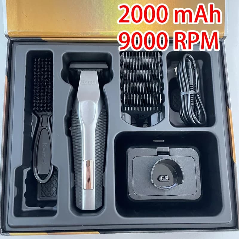 Tagliacapelli Professionale Kemei, Macchina Elettrica per Taglio Capelli Ricaricabile, Trimmer 0MM per Uomo KM-3023-702