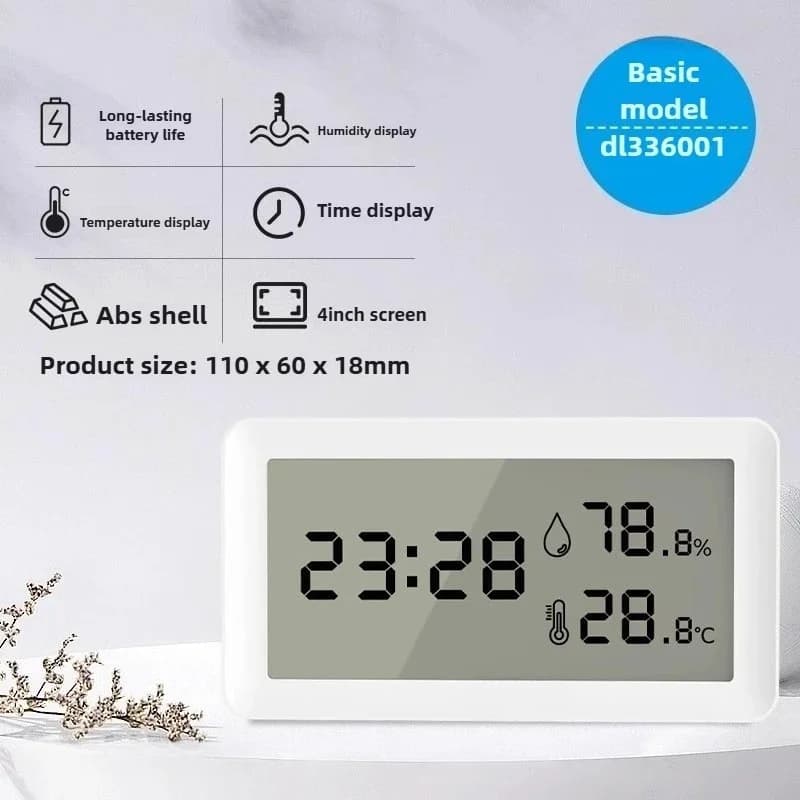 Electronic Thermometer Hygrometer Weather Station for Home Indoor High‑Precision Table Clock LCD Digital Humidity Monitor Device