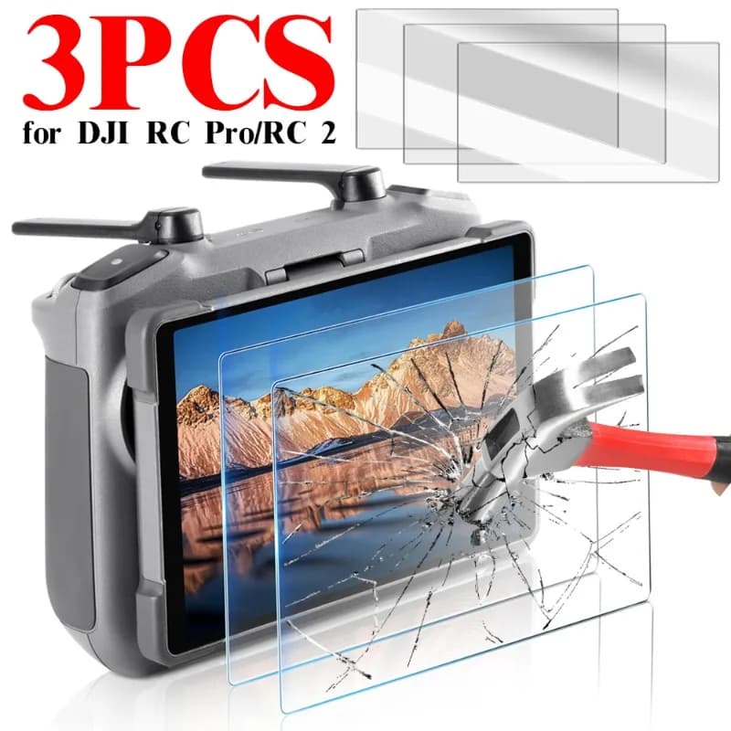 5-1PCS Tempered Glass Films for DJI RC/RC2 Remote Control Full Coverage Ultra-clear Hardness Screen Protectors for DJI RC 1 2