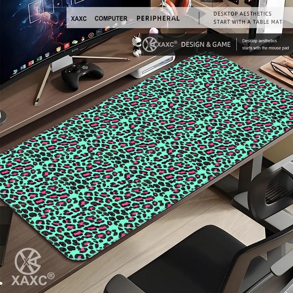 Leopard Print Mouse Pad large keyboard mouse desk pad non-slip rubber gaming mouse pad laptop mouse carpet HYBXXC