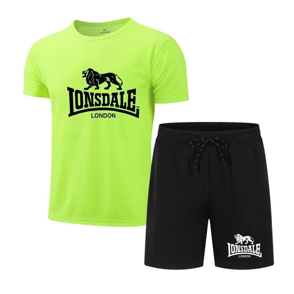 Complete T-shirts and summer shorts for men, breathable sports set fast drying, short sleeve T-shirt, complete