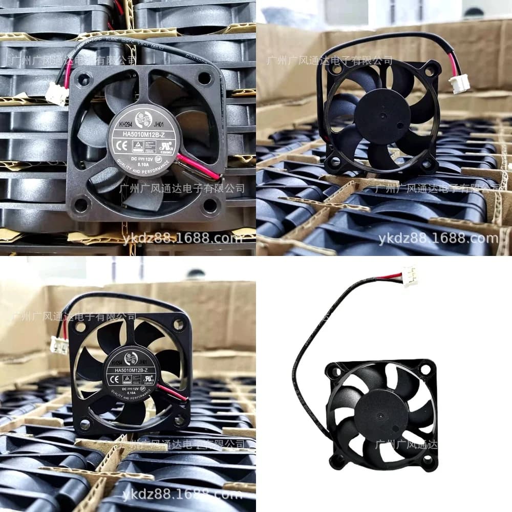 Ventola di Raffreddamento 5010 per Luci LED, 12V, Doppio Cuscinetto a Sfera, Ventola DC 50mm, Lunga Durata, Silenziosa, per Dissipazione Calore PC, Laptop, Server