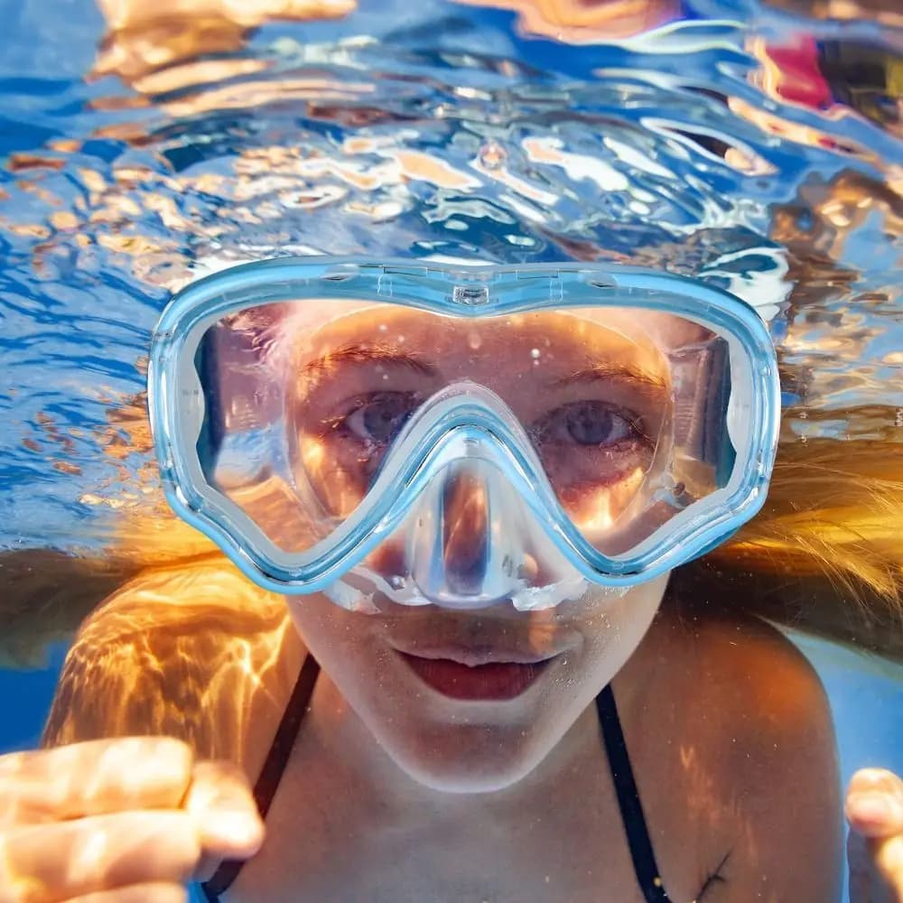 Unisex PC Children's Swimming Pools with Nose Cover Sub Mask for Kids Anti-snatching PVC Strap Swimming Glasses for Pool Large View For Young