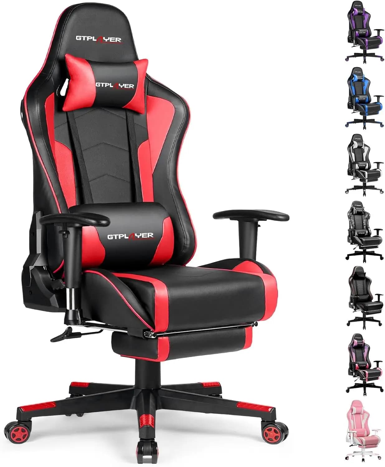Sedia da Gaming Ergonomica con Altoparlanti Bluetooth, Poggiapiedi e Design Robusto per Ufficio