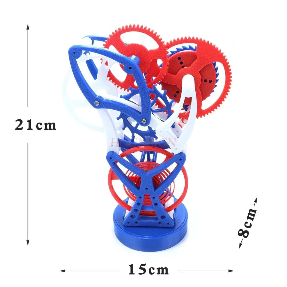 Modello di volano dal design meccanico Set di ingranaggi elettrici a orologeria Principio dell'orologio a pendolo Modello didattico fai-da-te