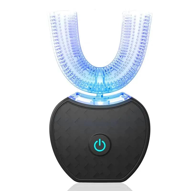 New Rechargeable Smart Sonic Travel U Shape Soft Brush Electric Toothbrush Teeth whitening Blue Light Technology Silicone