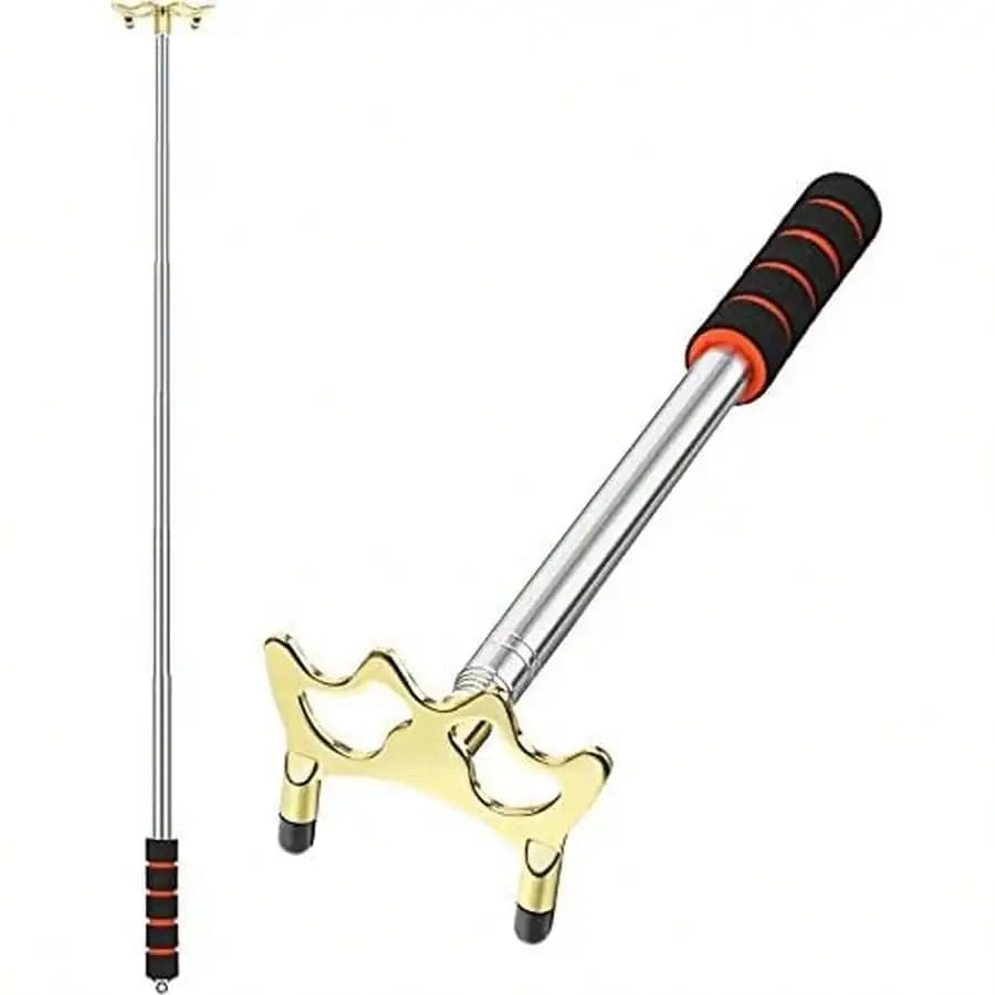 Skylety Pool Cue Snooker Stick Pool Table Accessories Retractable Billiards Cue Rest With Removable Brass Bridge Head