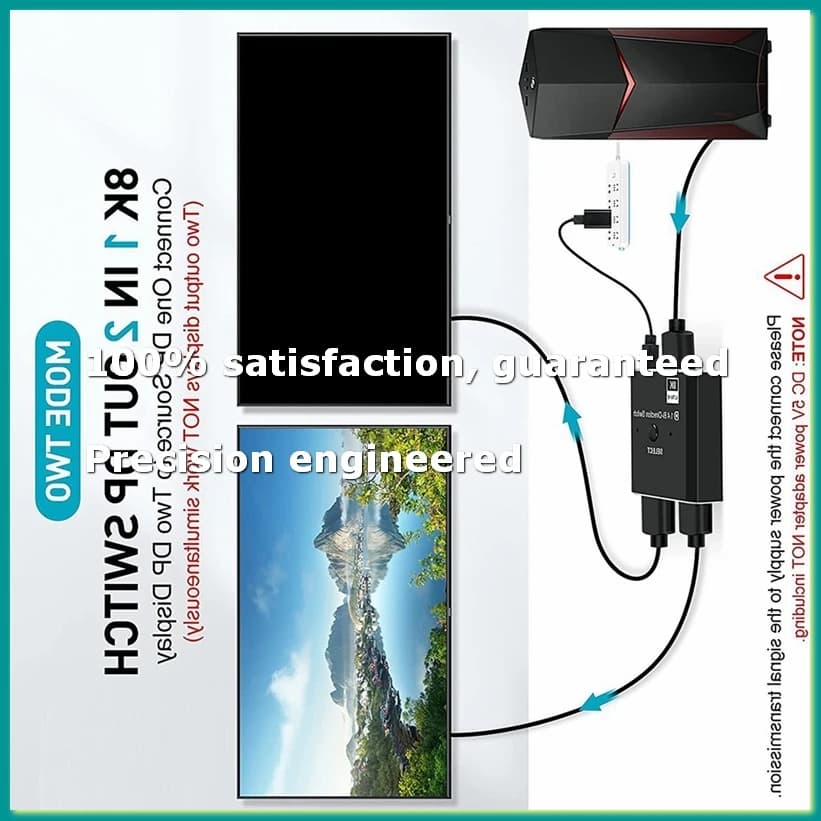 Switch DisplayPort 8K 2 in 1 Out / 1 in 2 Out, Supporta 8K30Hz 4K120Hz per PC, Monitor, Laptop, ecc. - A07G