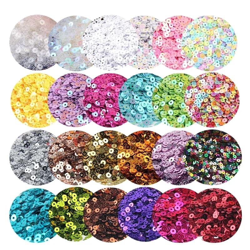 450g Paillettes Glitter Paillettes 3mm 4mm 5mm 6mm piatto rotondo Paillettes artigianato cucito vestiti decorazione accessorio fai da te abbigliamento donna