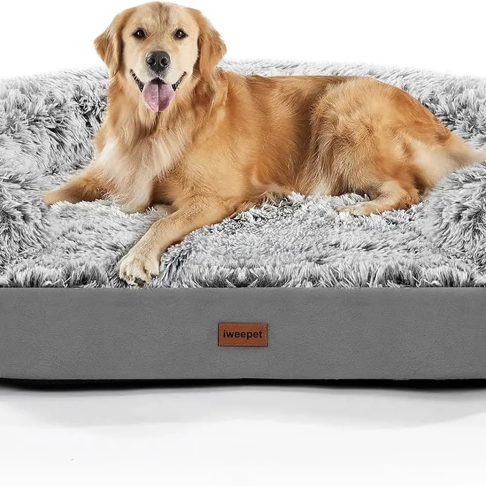 Letti per cani ortopedici ispessiti da 3,7 pollici per cani extra large, divano letto per cani di supporto con schiuma per uova 28D, rimovibile e lavabile