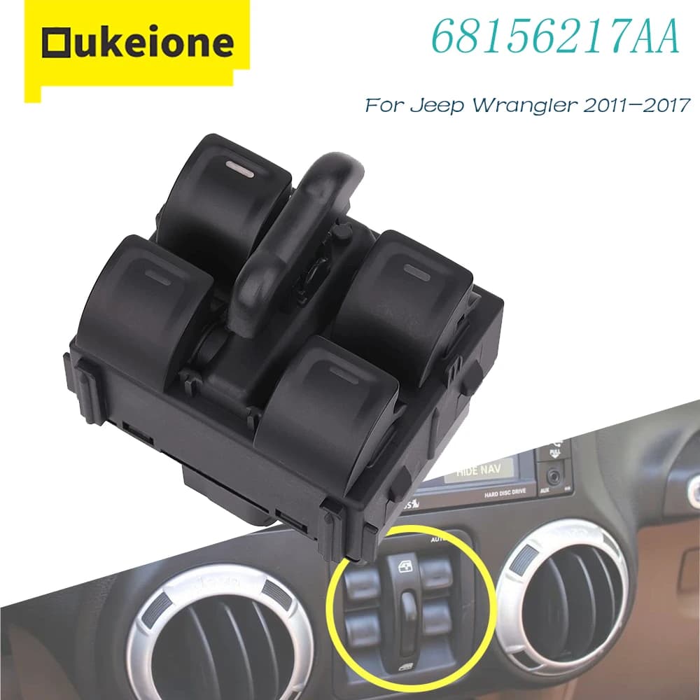 Per Jeep Wrangler 4 Porte 2011 2012 2013 2014 2015 2016 2017 Finestra Interruttore Sollevatore Regolatore di Pulsante di Controllo 68057595AC 68156217AA