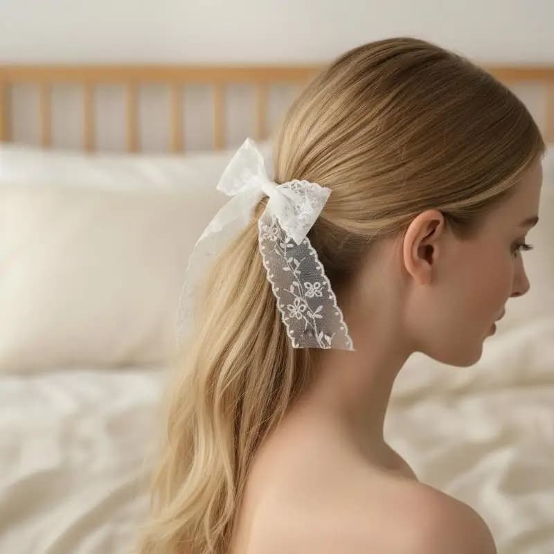 Cintura in seta bianca, cintura in pizzo dolce per donna da abbinare a gonne e jeans, lunga sciarpa in seta, adatta per l'uso quotidiano