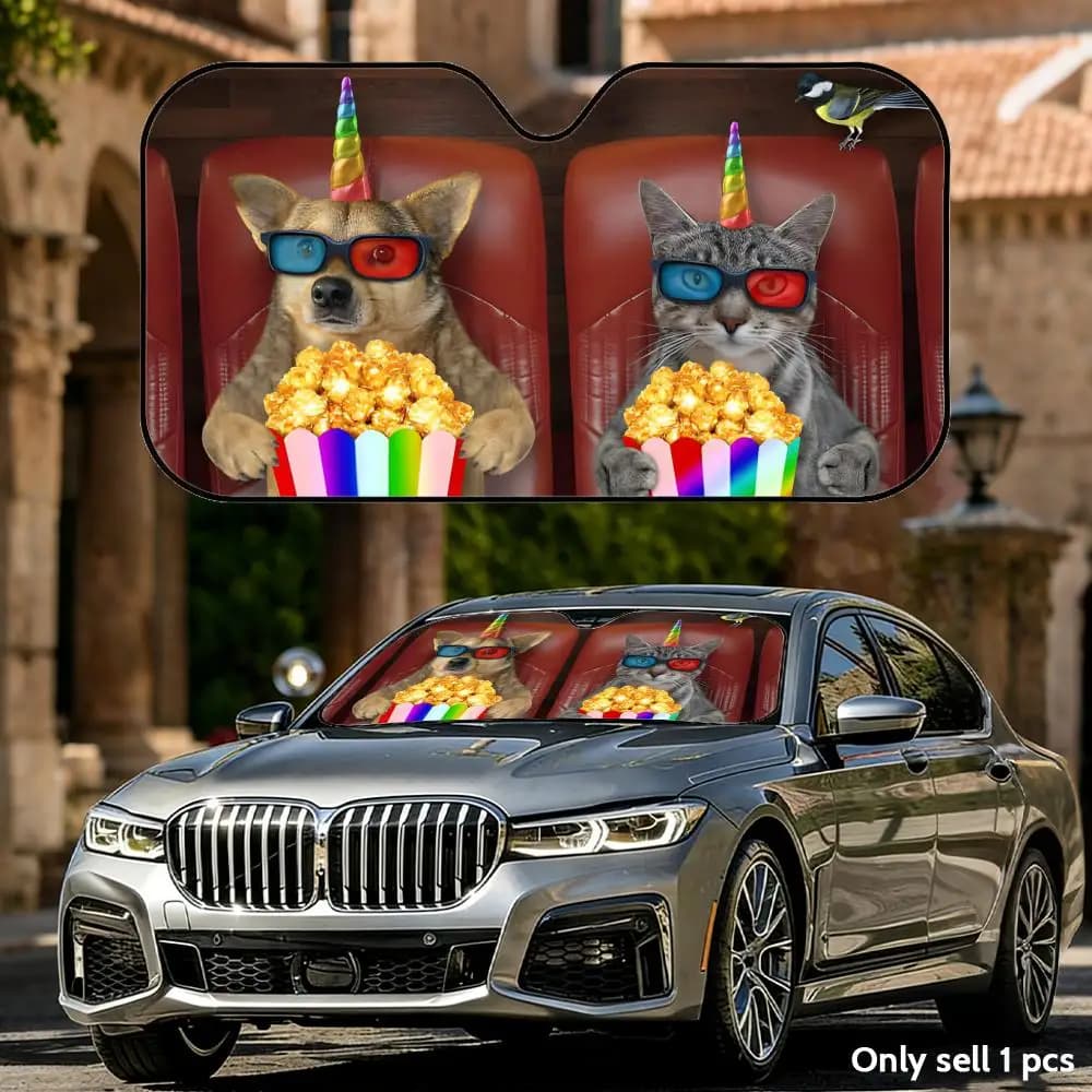 Parasole per auto in alluminio pieghevole e riutilizzabile per cani e gatti, protezione UV e isolamento termico per parabrezza