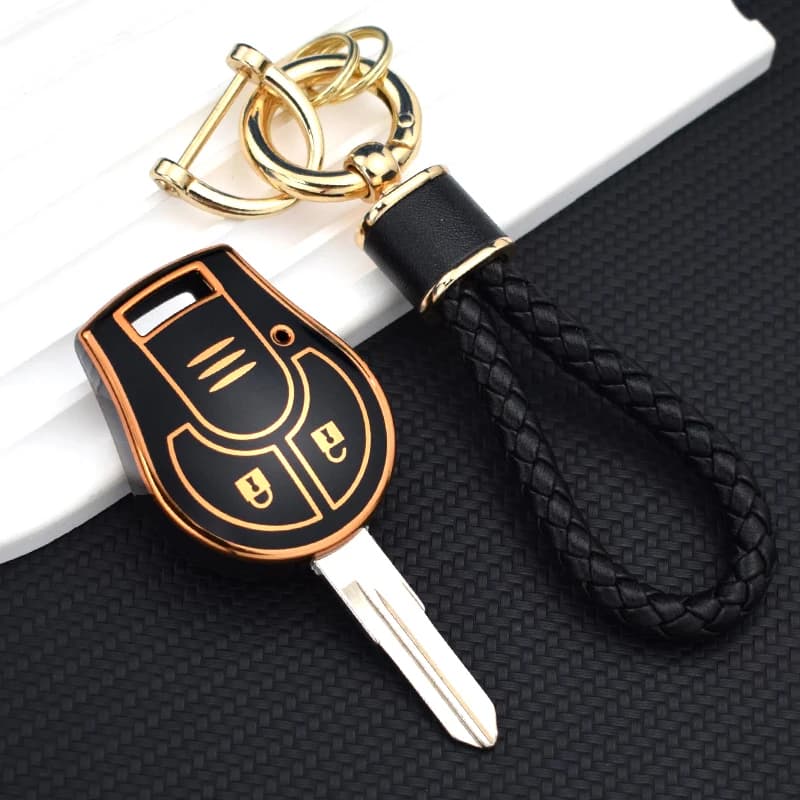 TPU Chiave Dell'automobile Della Copertura Borsette Fob Caso Portachiavi A Distanza Borsa per Nissan Juke Nota Micra Cube Qashqai 2 Bottoni Accessori Auto