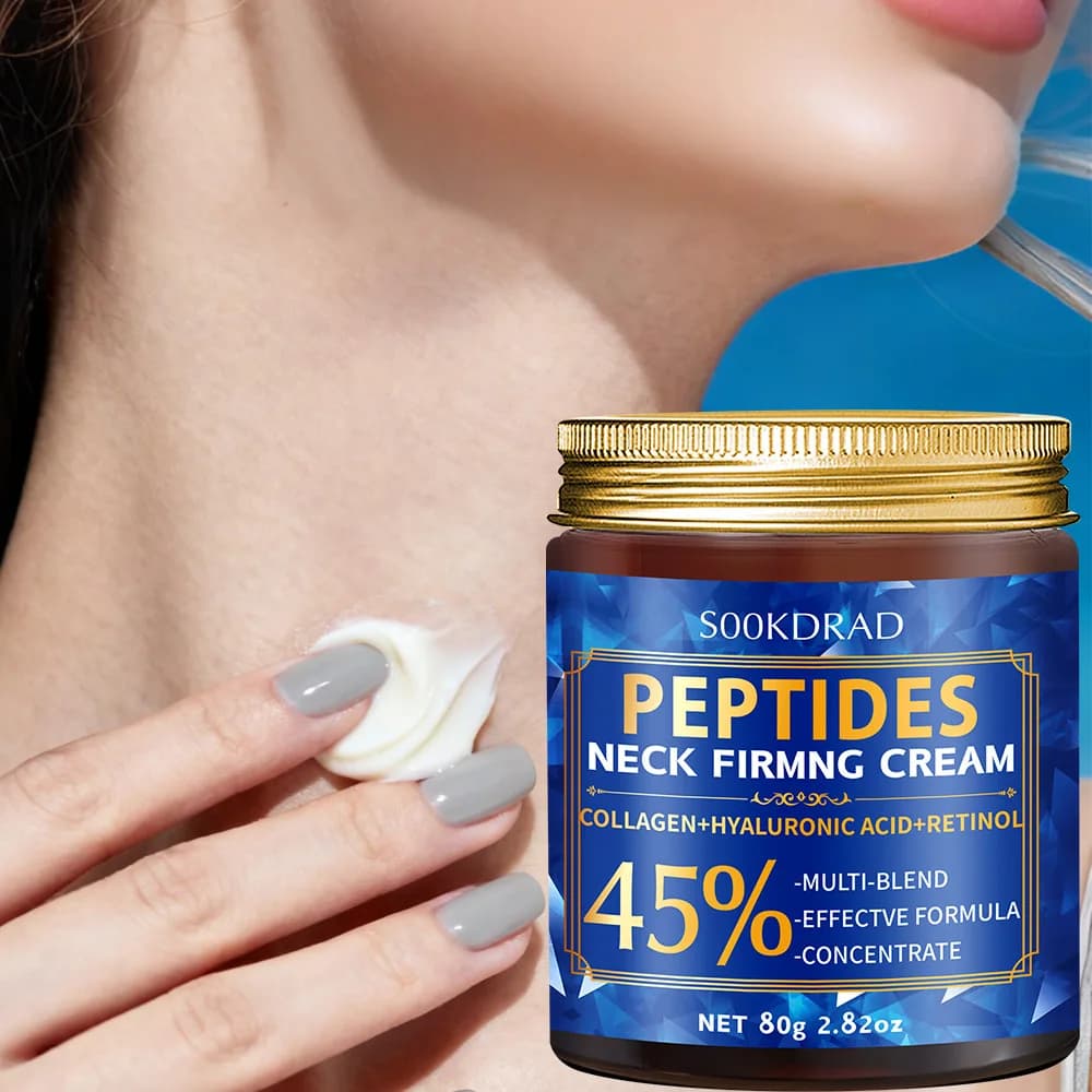 Peptides Neck Firming Cream 80g Collagen Retinol Anti Wrinkle Neck Lifting Cream Moisturizing Brightening Neck Skin Care