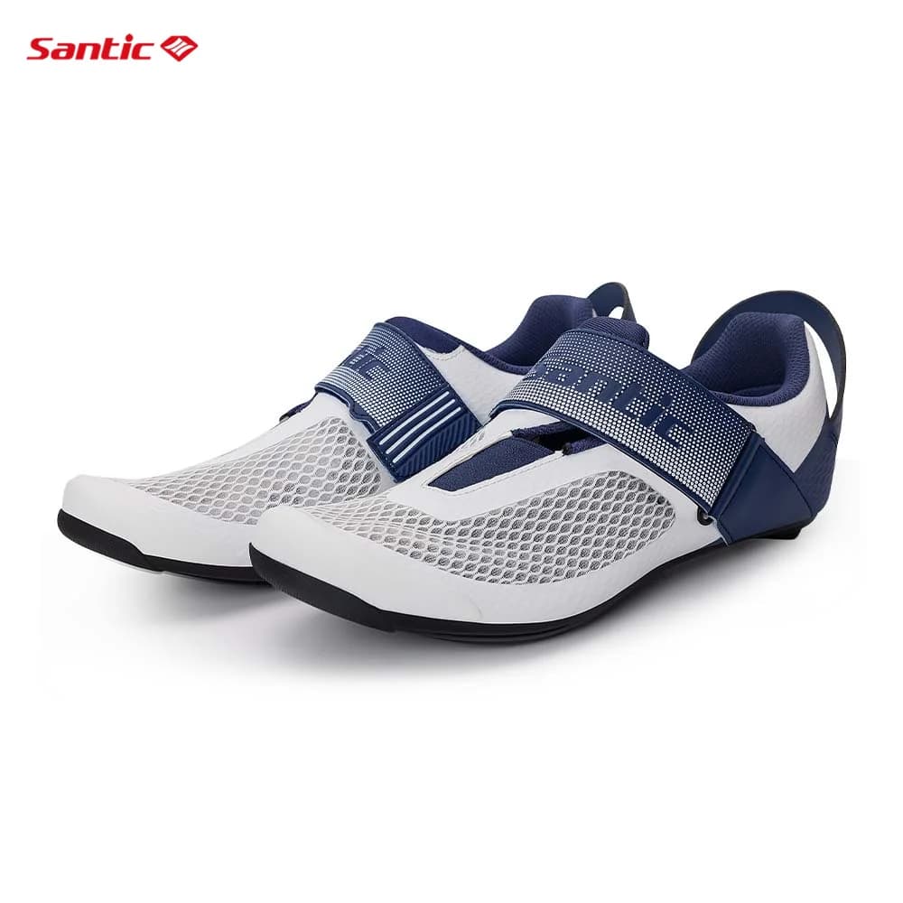 Scarpe da ciclismo da uomo Santic Suola in nylon Scarpe sportive da triathlon Tessuto a rete Scarpe da ciclismo sportive all'aria aperta traspiranti WMS24051