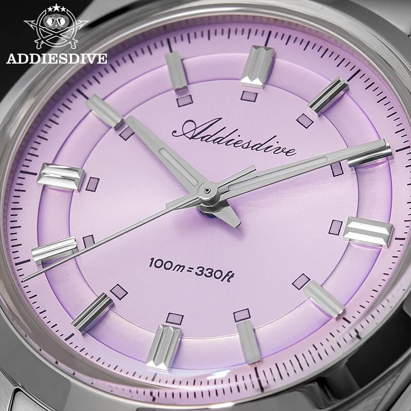 ADDIESDIVE Bubble Mirror Pot Cover Glass Men's Watches Waterproof Bright VH31 Luxury Quartz Watch 36mm Dive Man Wrist Watch NEW