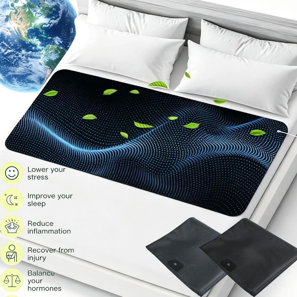 Grounding Sheet for Bet Grounding Pad Breathable PU Leather Earthing Grounding Mat for Improve Sleep Pain Stress Anxiety Relief