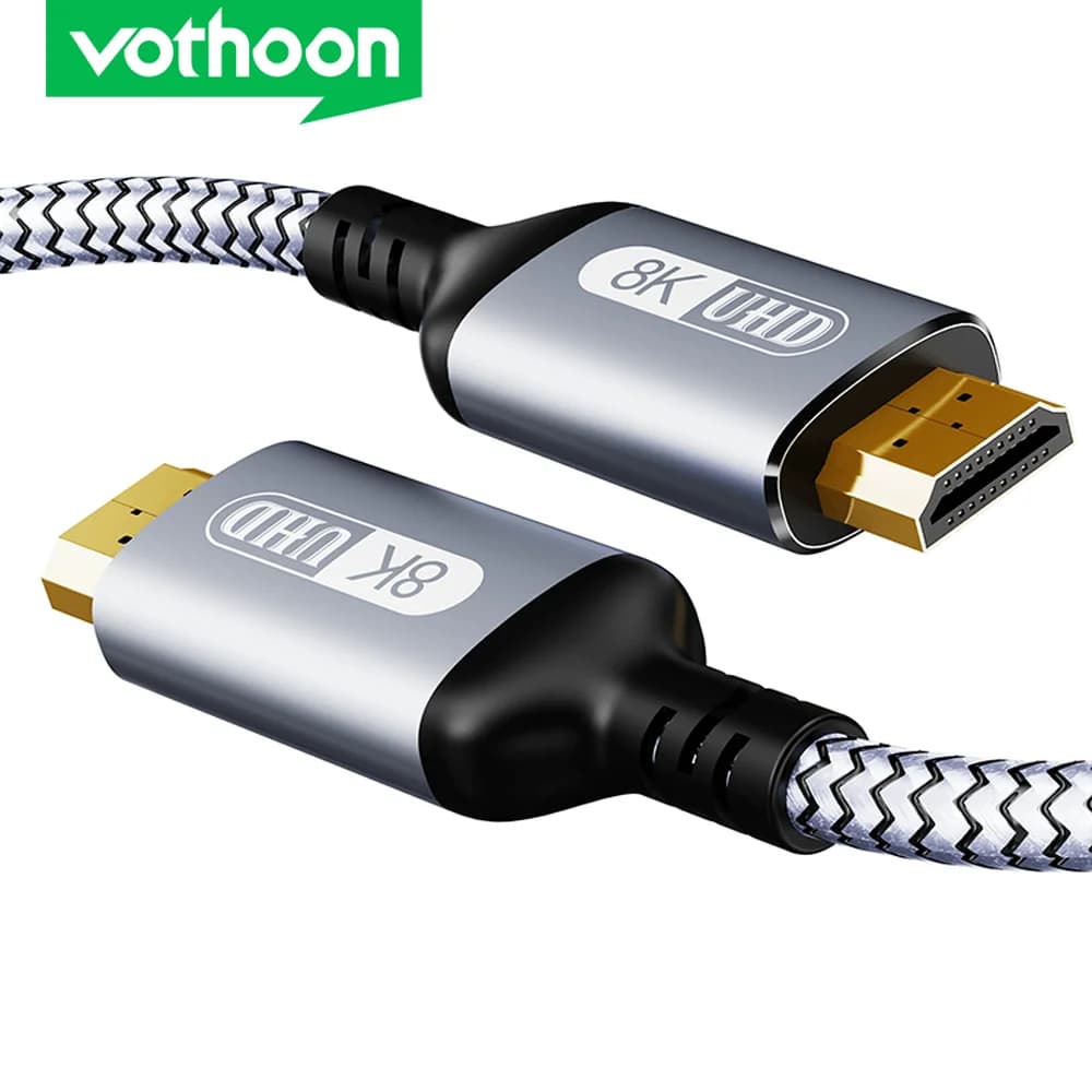 Vothoon 8K 2.1 120Hz 4K 2.1 compatible HDMI 8K Ultra High Speed HDR eARC cable for HDTV projector Audio PS4 cable box