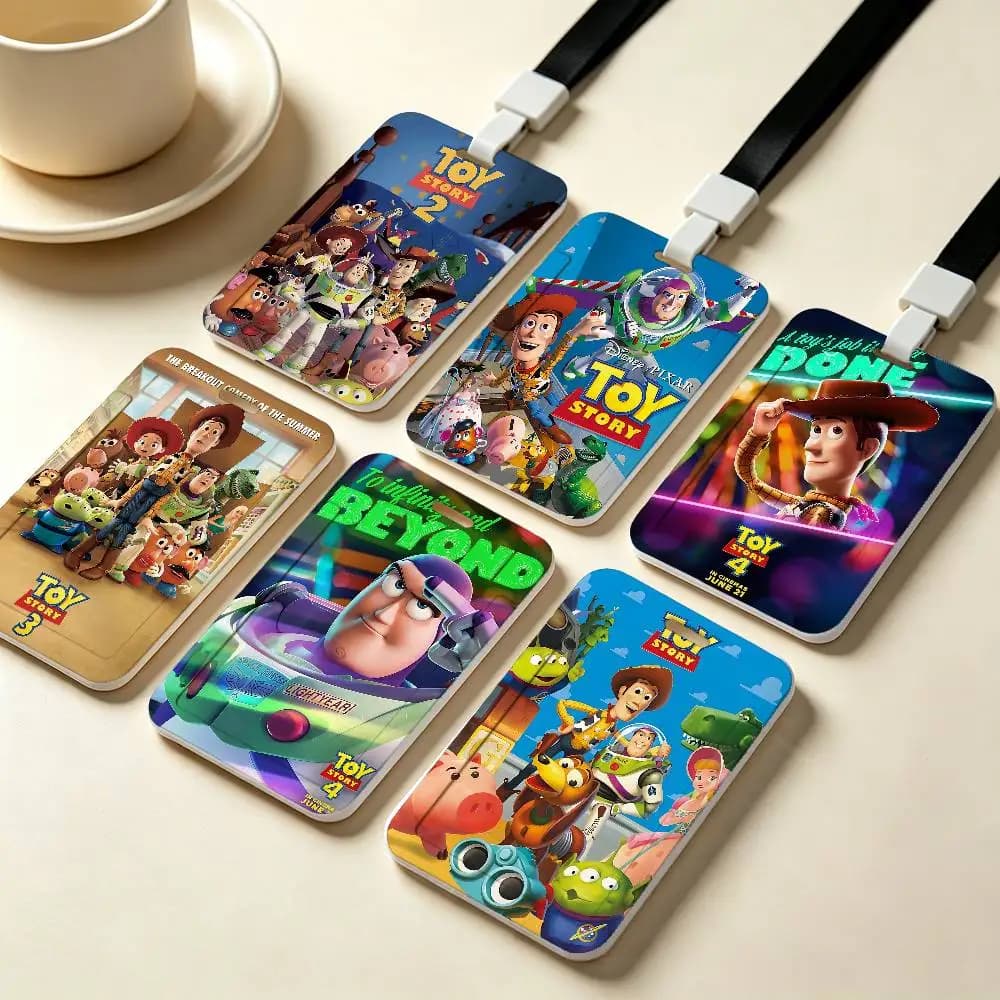 Animated T-Toy Cool Story NFC Contactless Sliding Card Sleeve For Student Cards, Bus Cards, ID Cards, And Work Permits