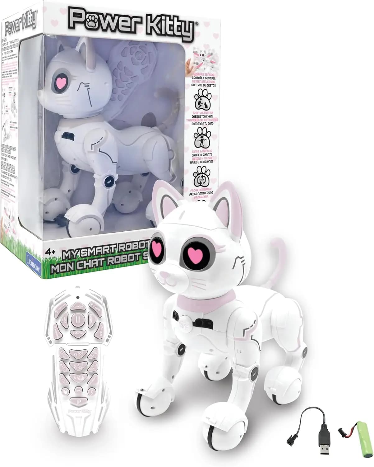 Giocattolo Robot Gatto Programmabile con Telecomando, Luci LED e Suoni per l'Apprendimento STEM dei Bambini e l'Intrattenimento degli Animali Domestici